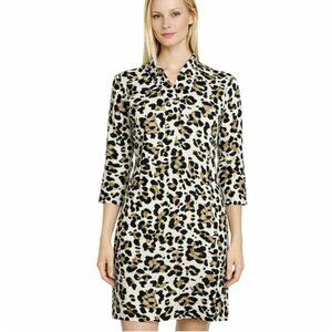J.McLaughlin Durham Ruffle Leopard Dress Women’s Size Small Catalina Cloth NWT
